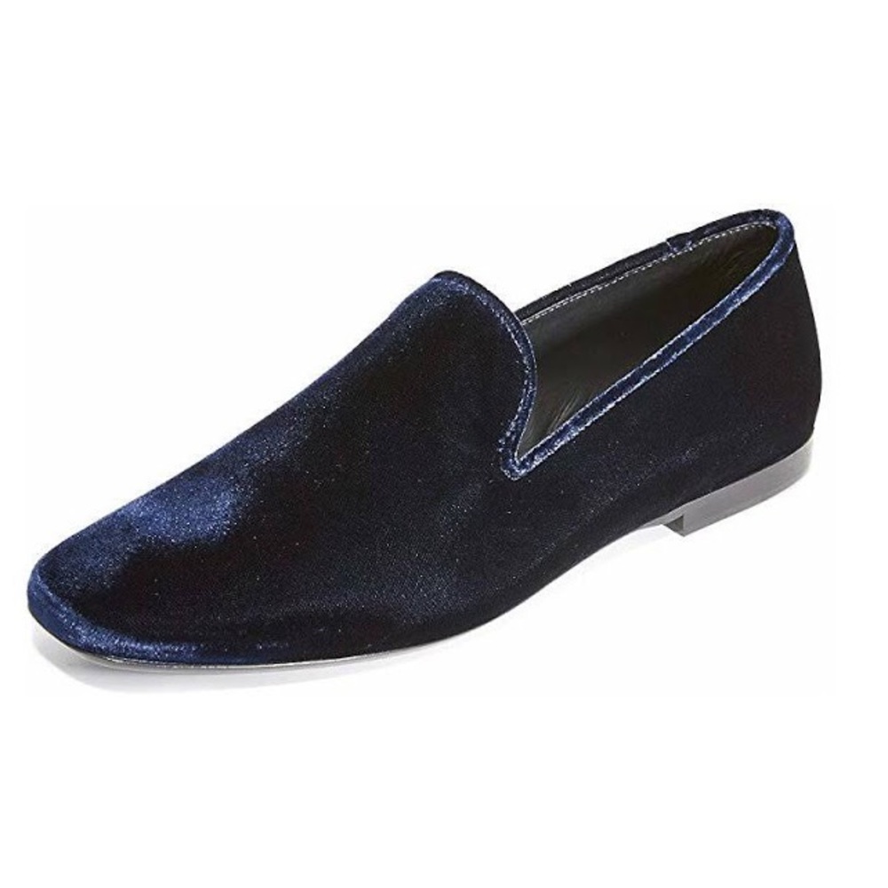 ❌SOLD❌ VINCE Navy Blue Crushed Velvet Loafers